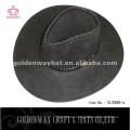 Sombrero de vaquero negro de la PU de lujo de encargo